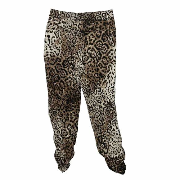Nwt Guess Womens Size Small Leopard Cheetah Print Brown Pant Skinny Ruched NEW - Picture 2 of 9